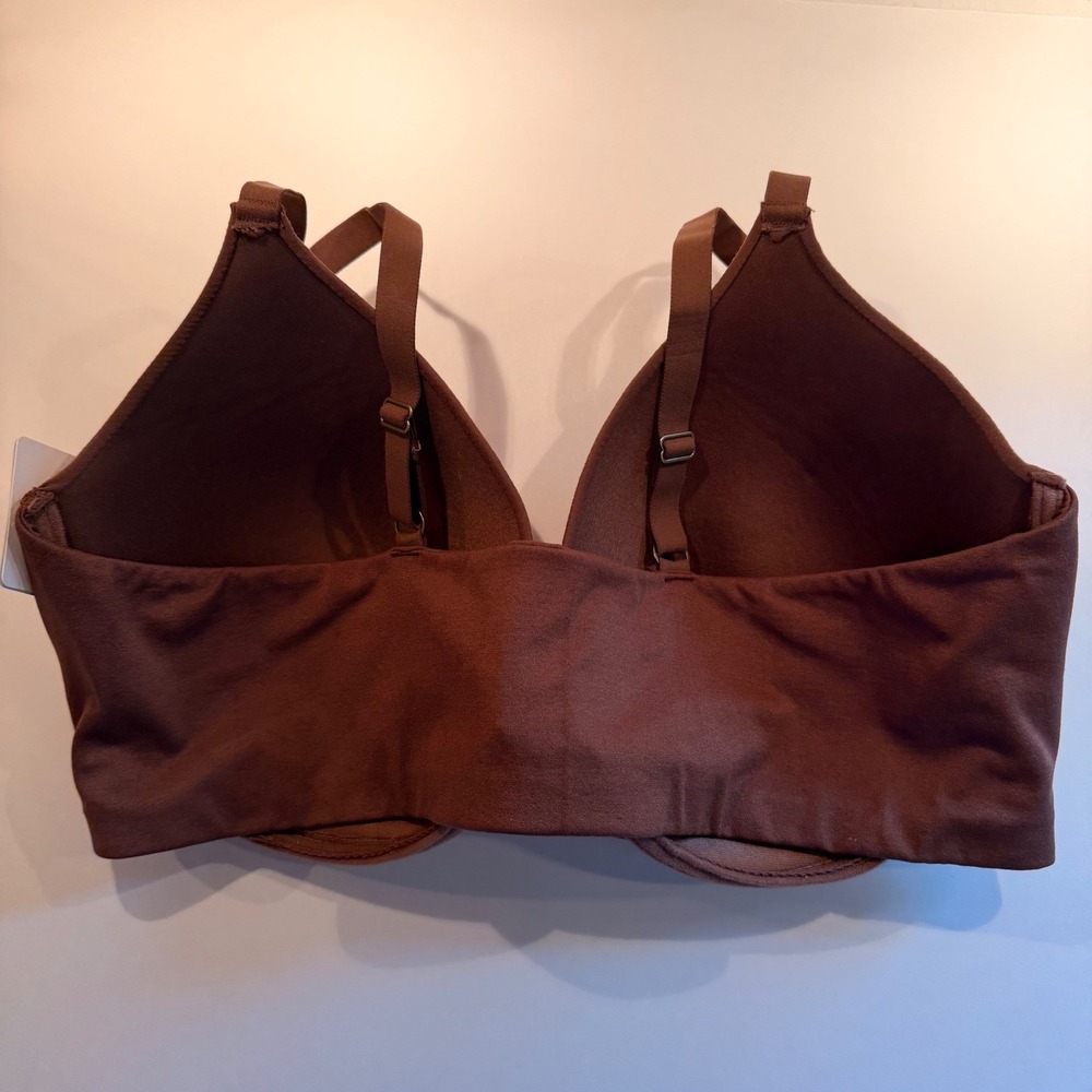 Front Close Underwire T-Shirt Bra 42DD NEW Brown Molded‎ Cups Adjustable Straps - Picture 11 of 12